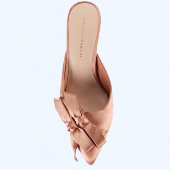 New Loeffler Randall x Anthropologie Fabienne 7 Pink Blush Double Bow Satin Mule - Picture 3 of 12